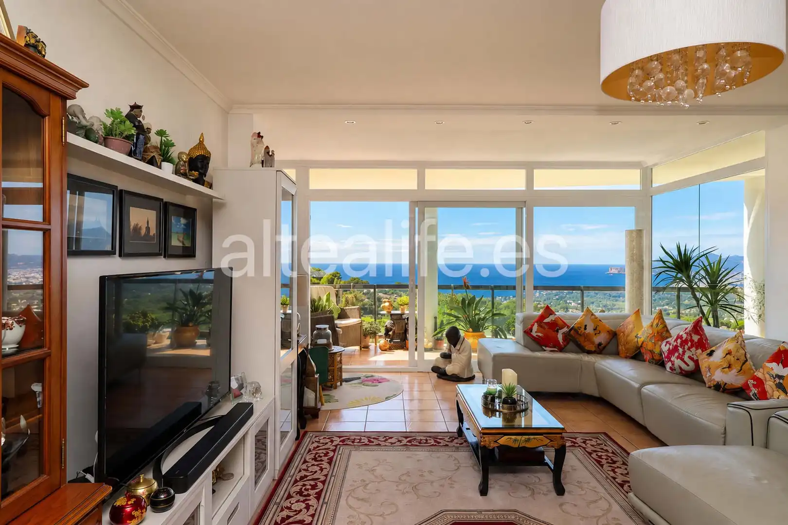 Sala d'estar de Apartament en venda en Altea amb Aire condicionat, Terrassa i Forn