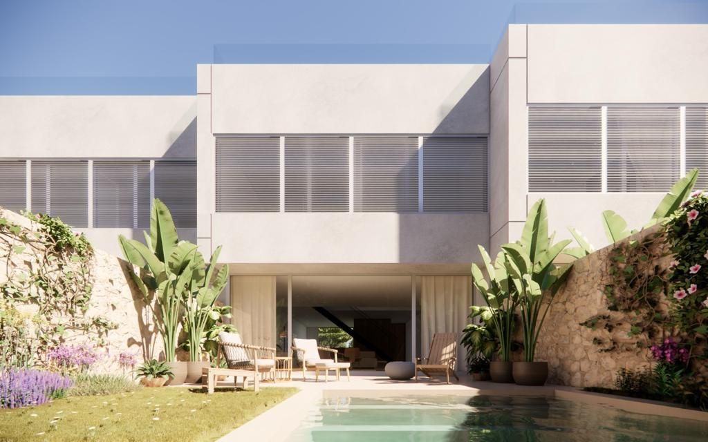 Exterior view of Single-family semi-detached for sale in Santa Margalida  with Air Conditioner, Heating and Private garden