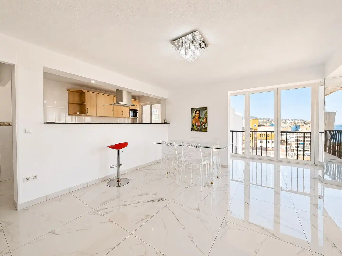 Menjador de Apartament en venda en Calpe / Calp amb Terrassa i Moblat
