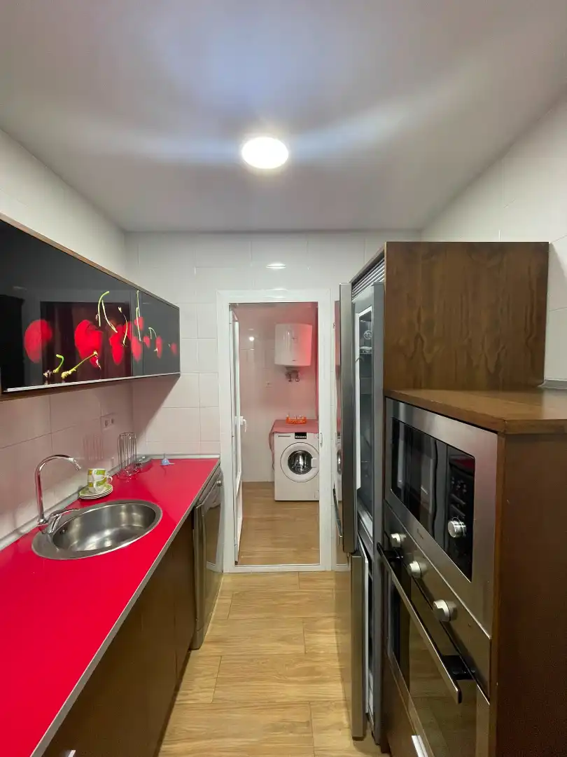 Cuina de Pis de lloguer en Mérida amb Parquet, Moblat i Forn