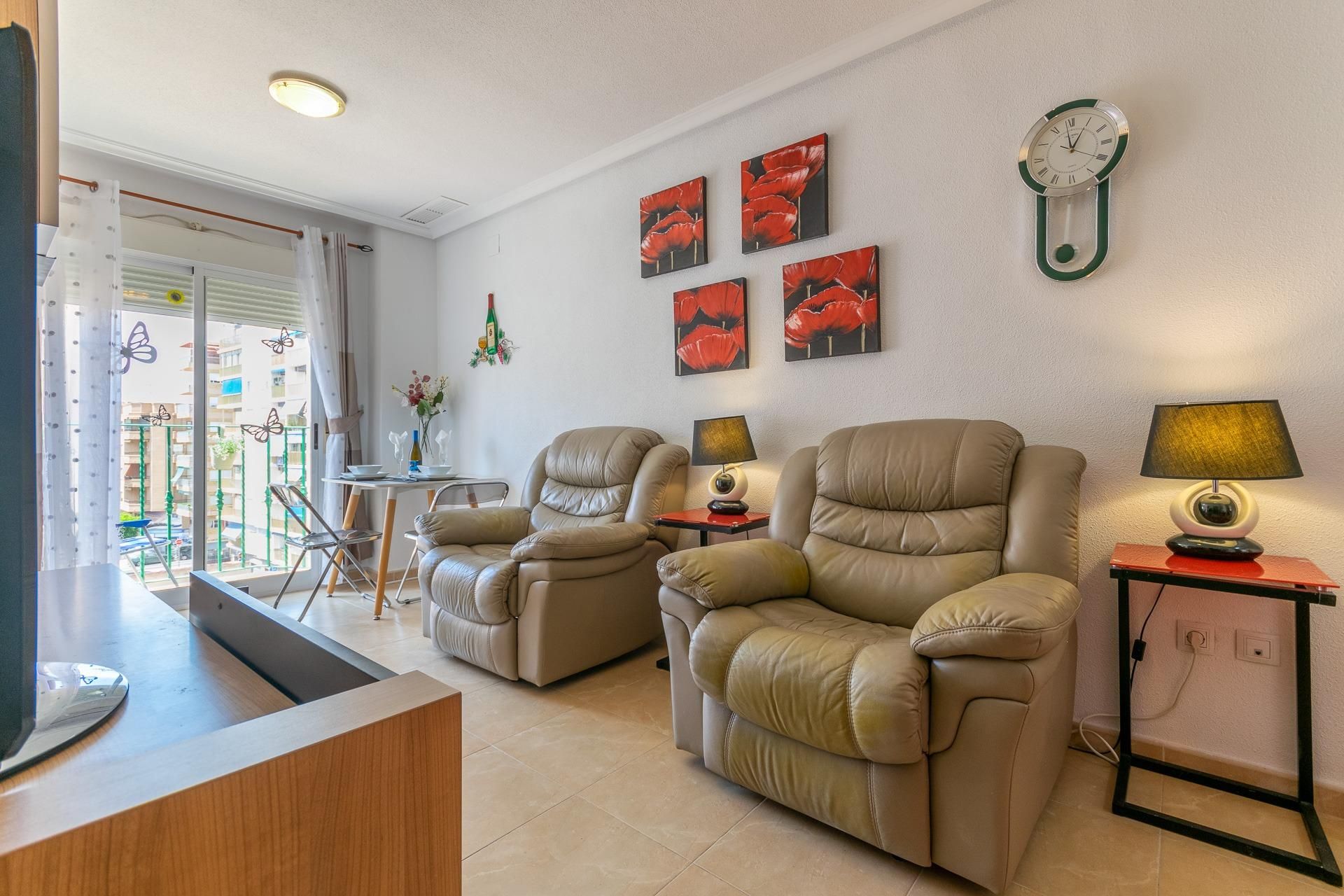Living room of Apartment to rent in Santa Pola  with Air Conditioner, Terrace and Balcony