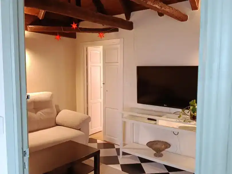 Sala d'estar de Àtic de lloguer en Sanlúcar de Barrameda amb Aire condicionat i Balcó