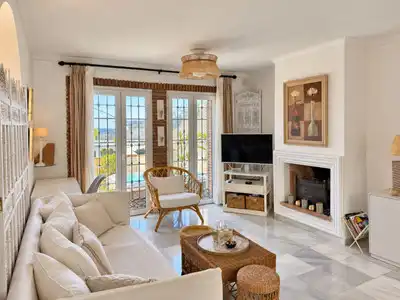 Sala de estar de Casa adosada en venta en Mijas Golf