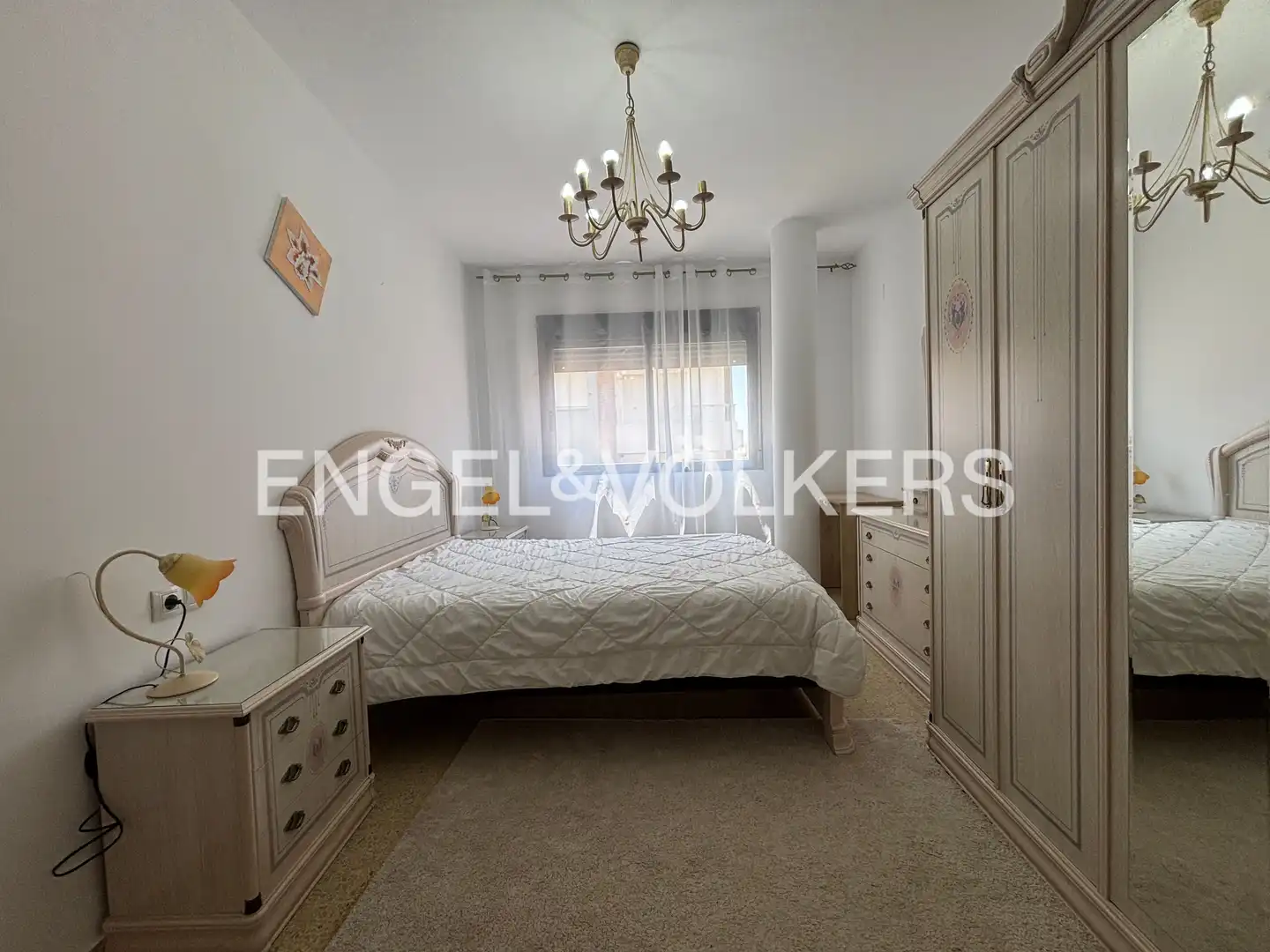 Schlafzimmer von Wohnung zur Miete in Sagunto / Sagunt mit Klimaanlage, Heizung und Möbliert