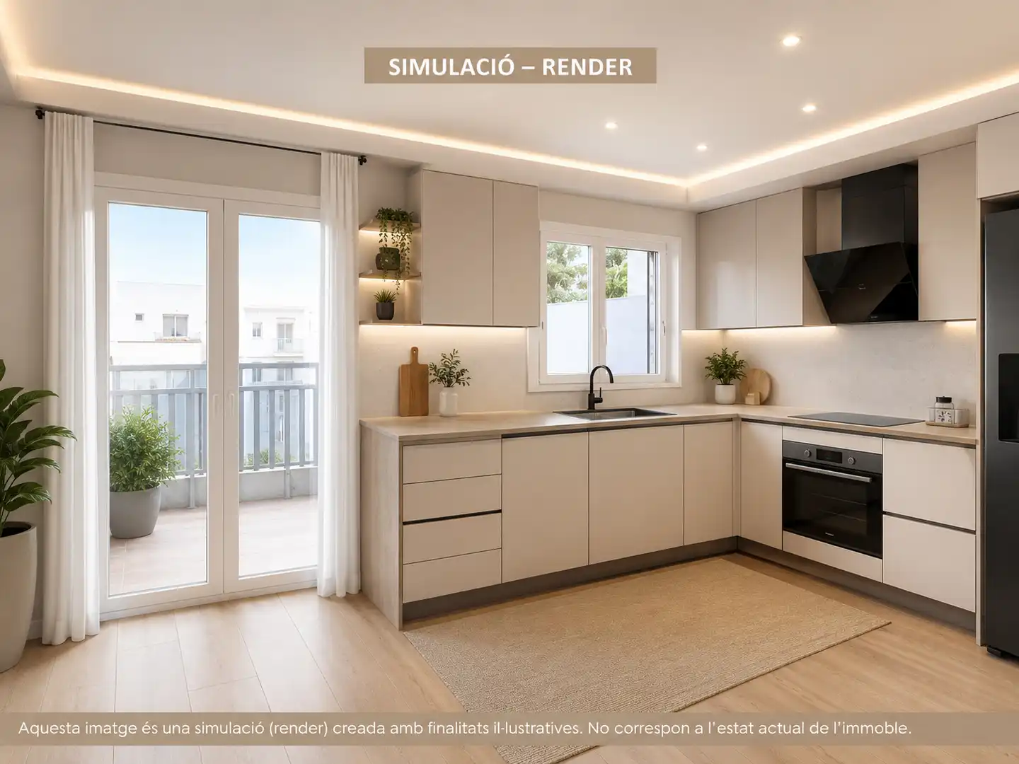 Küche von Einfamilien-Reihenhaus zum Verkauf in Manlleu mit Heizung, Privatgarten und Terrasse