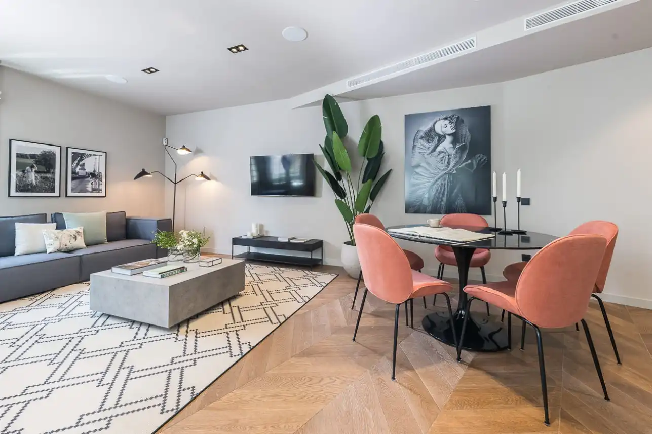 Sala d'estar de Apartament de lloguer en Barcelona amb Aire condicionat, Calefacció i Moblat