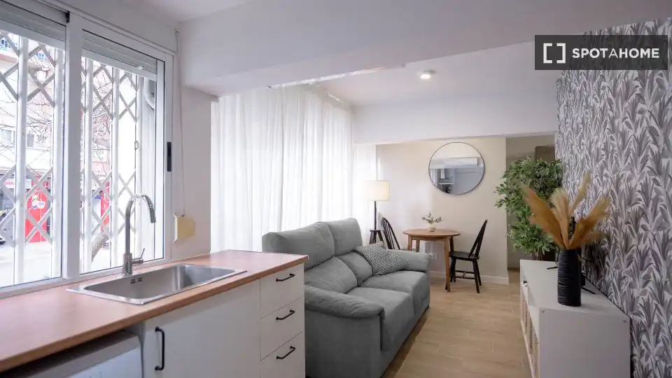 Wohnzimmer von Wohnung zur Miete in Valencia mit Klimaanlage, Heizung und Möbliert