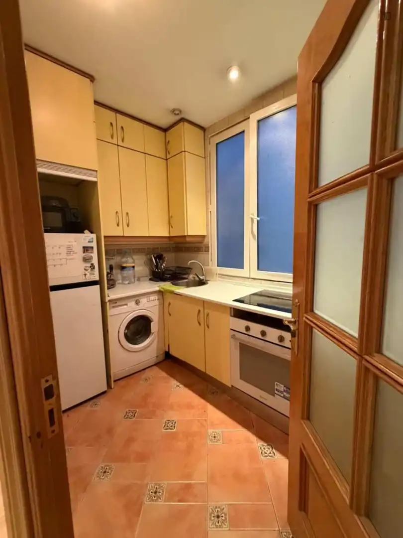 Cuina de Apartament per a compartir en Madrid amb Calefacció, Moblat i Forn