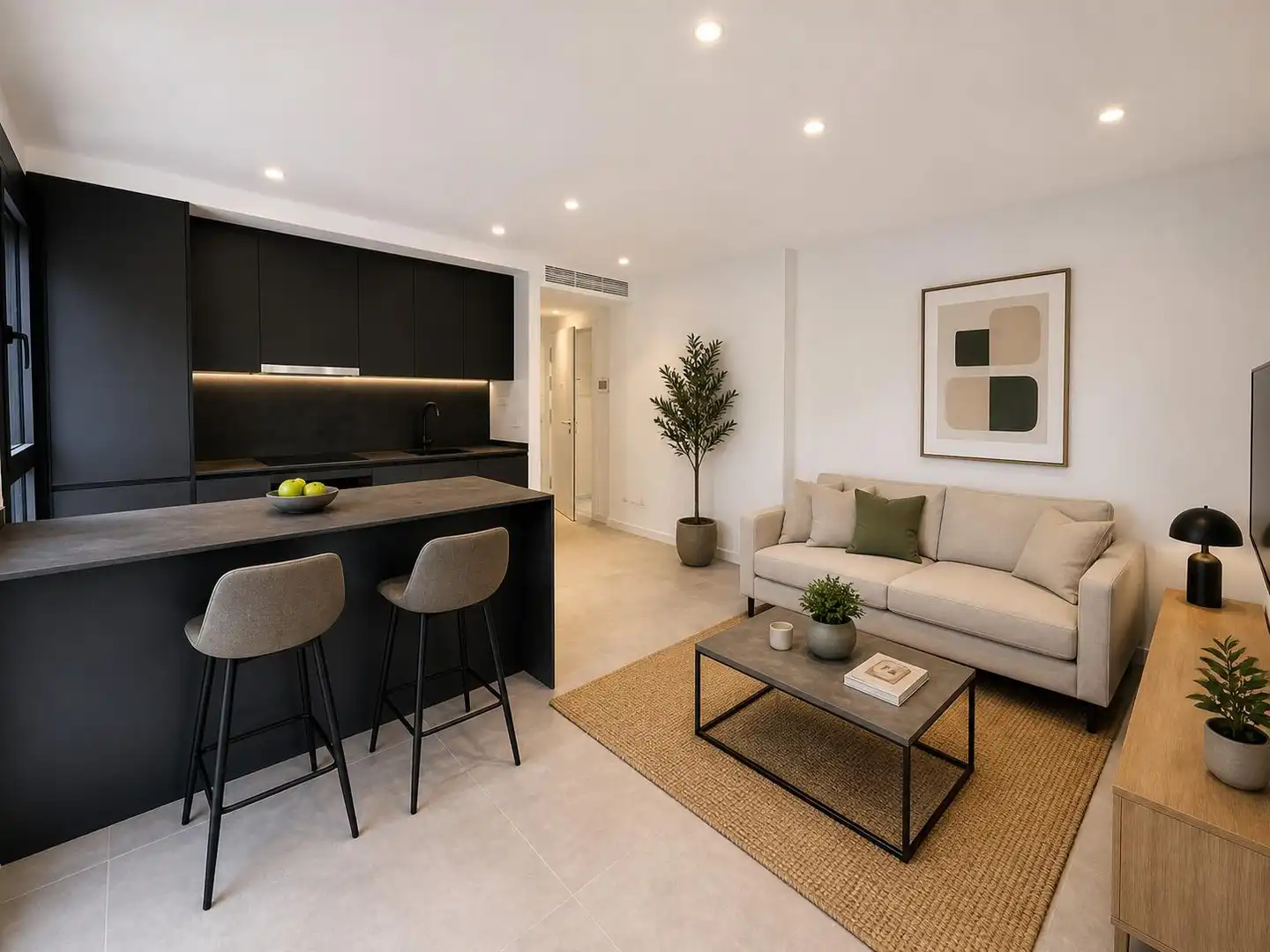 Sala de estar de Piso de alquiler en Barcelona con Aire acondicionado, Parquet y Balcón