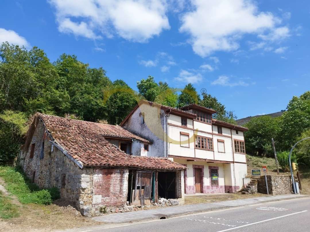 Vista exterior de Casa o xalet en venda en Sobrescobio amb Jardí privat