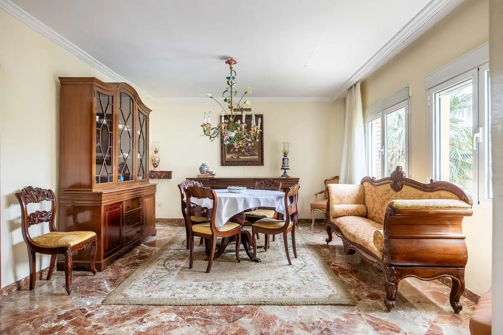 Esszimmer von Wohnung zum Verkauf in Sevilla mit Klimaanlage, Privatgarten und Terrasse