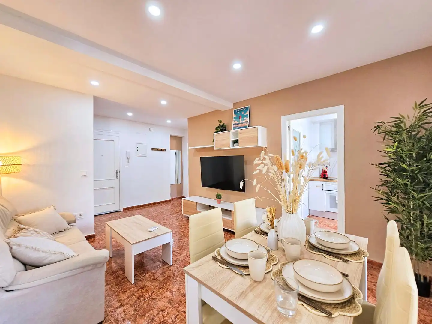 Sala de estar de Piso de alquiler en Cartagena con Aire acondicionado, Calefacción y Terraza