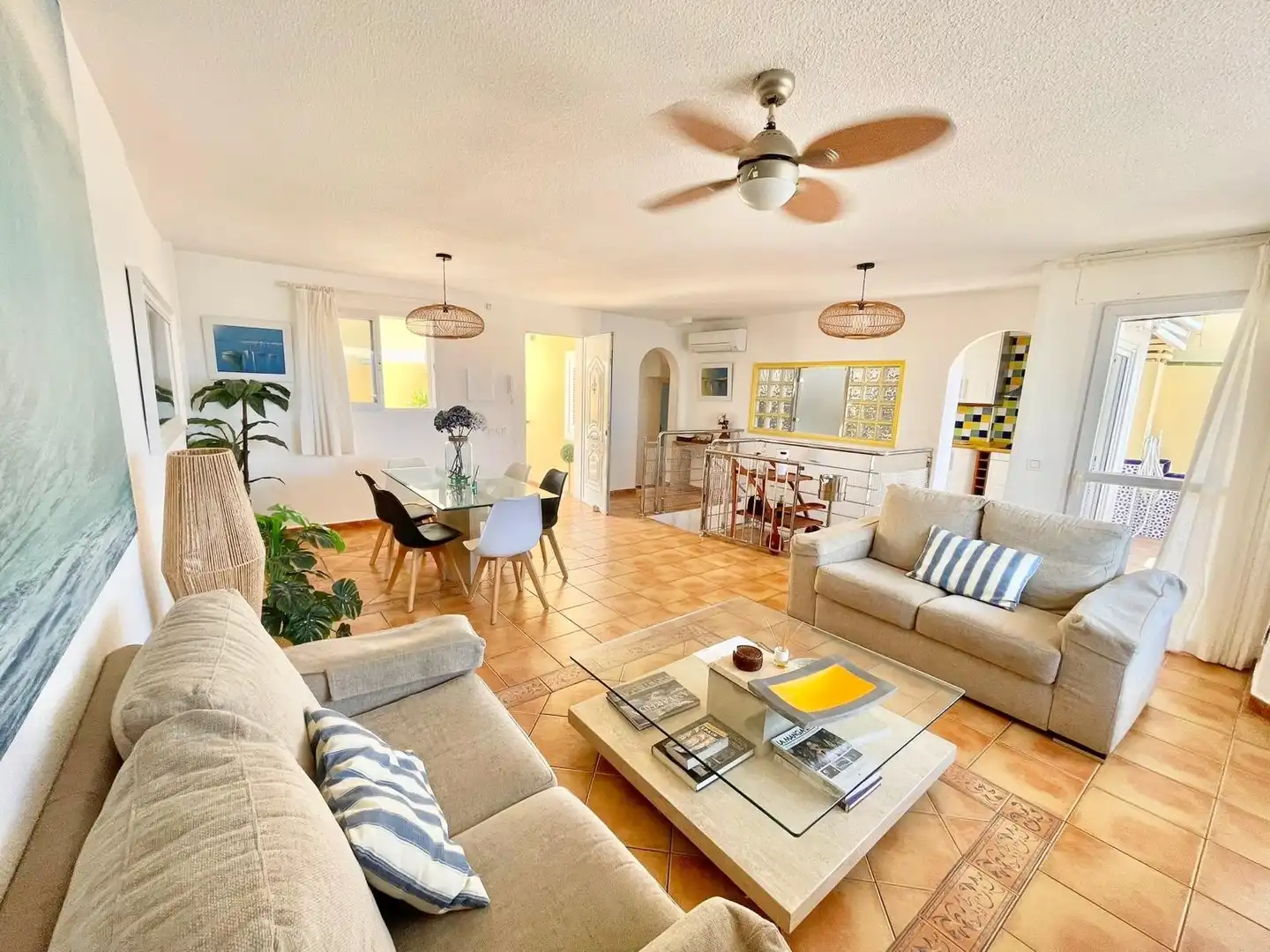 Wohnzimmer von Haus oder Chalet zur Miete in La Manga del Mar Menor mit Klimaanlage, Heizung und Terrasse