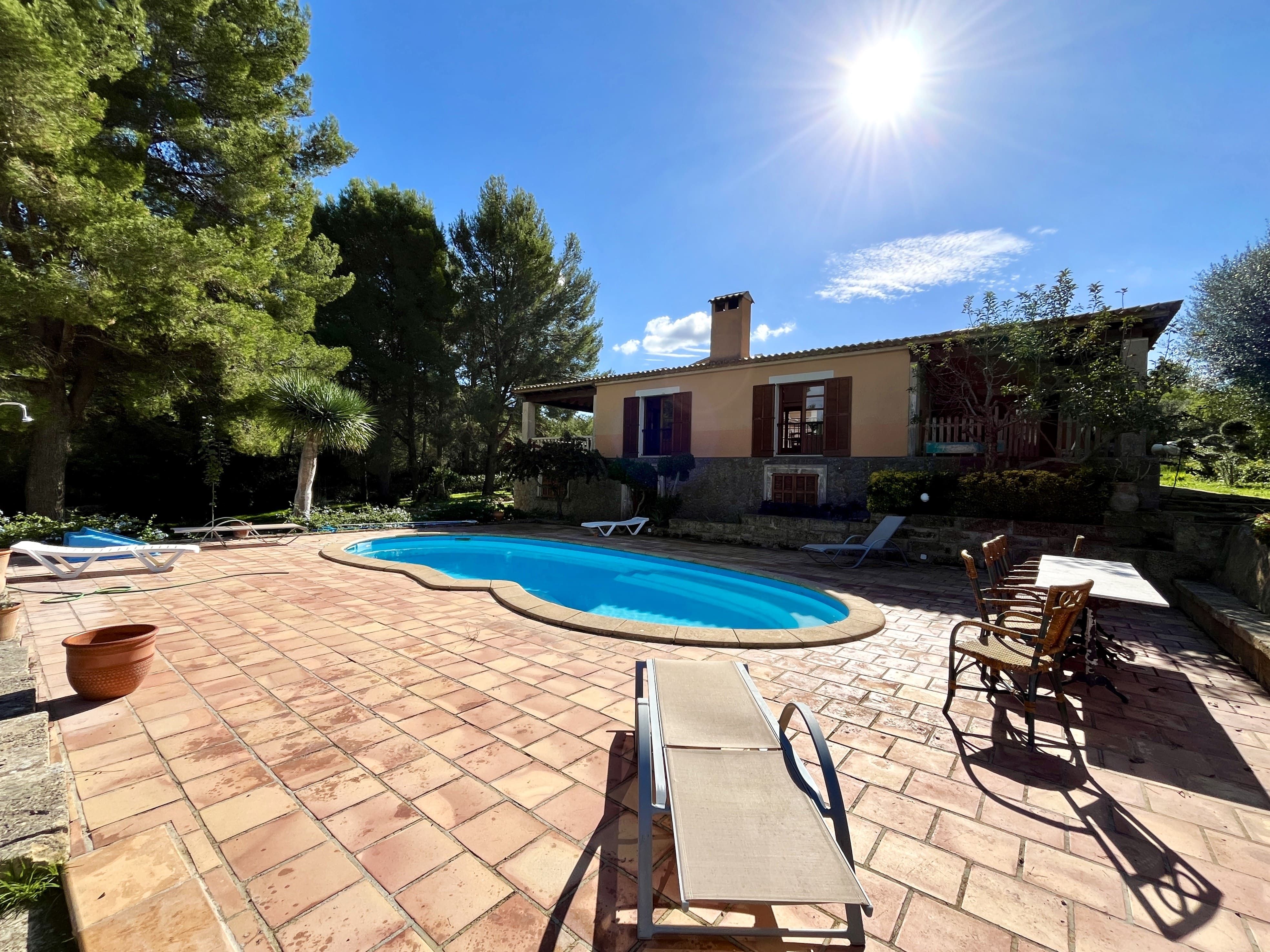Garden of Country house to rent in Alaró  with Air Conditioner, Swimming Pool and Furnished