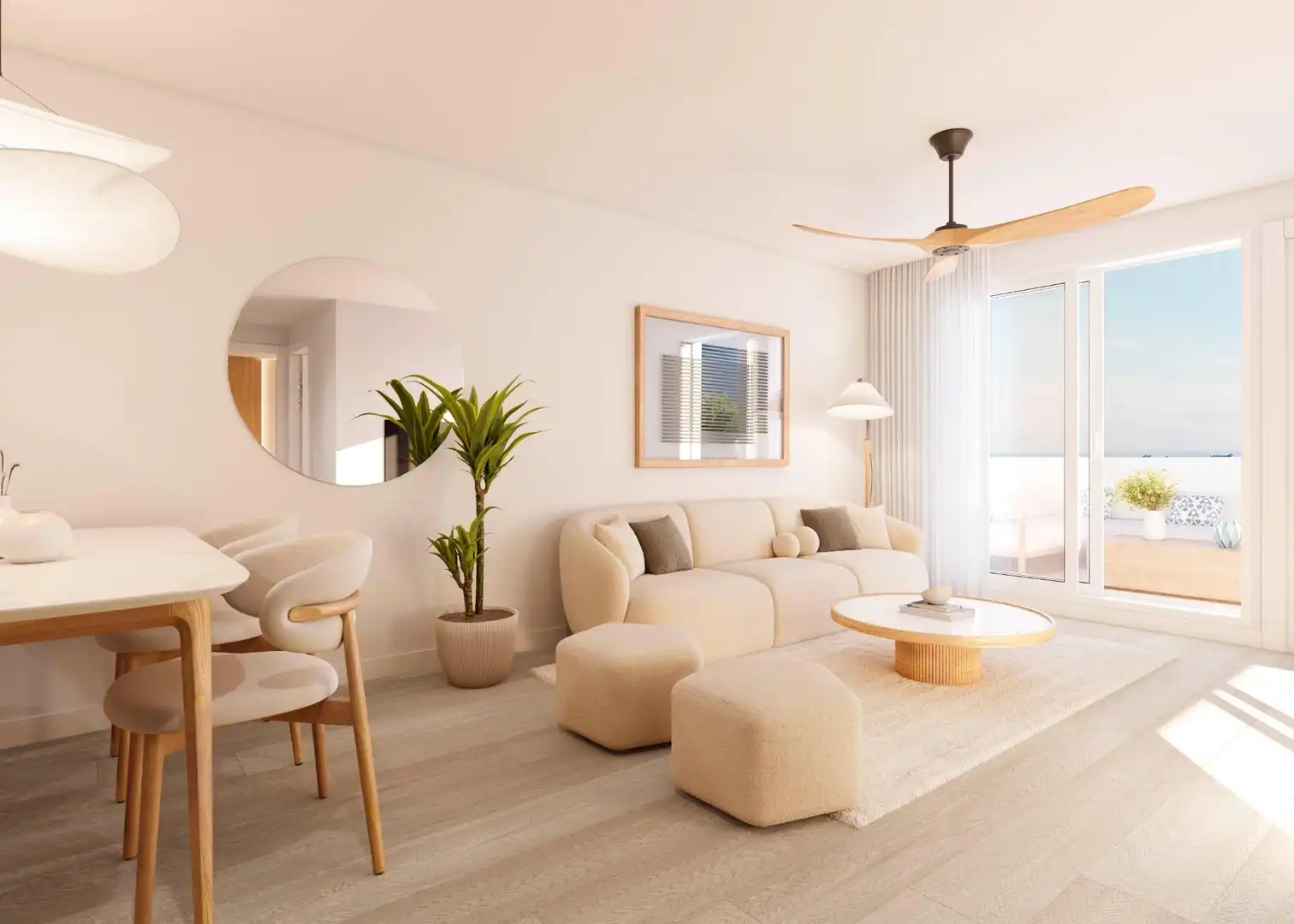Wohnzimmer von Wohnungen zum Verkauf in Gandia mit Klimaanlage, Terrasse und Möbliert