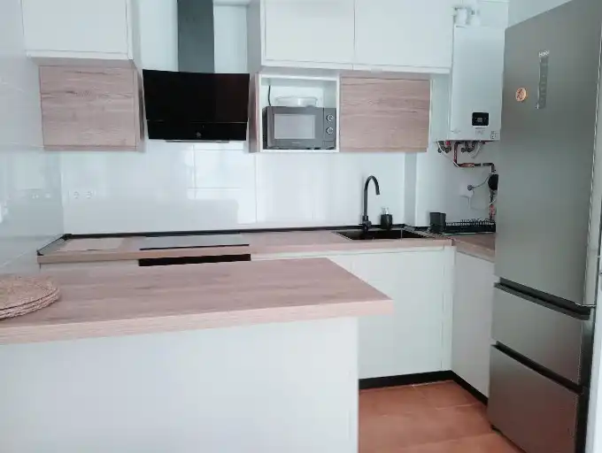 Kitchen of Flat for rent in Miengo  with Heating, Private garden and Parquet flooring