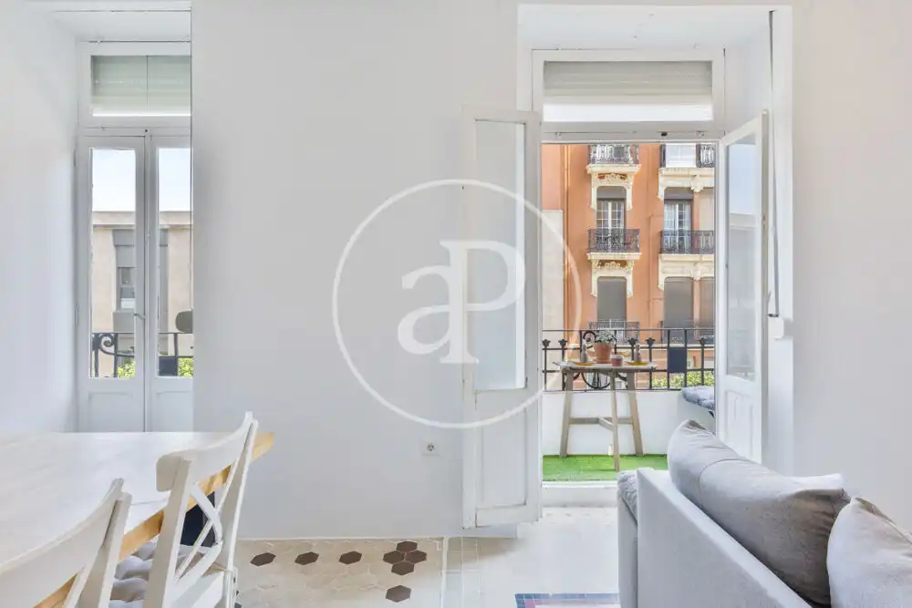 Living room of Flat for rent in Valencia  with Air Conditioner, Heating and Furnished