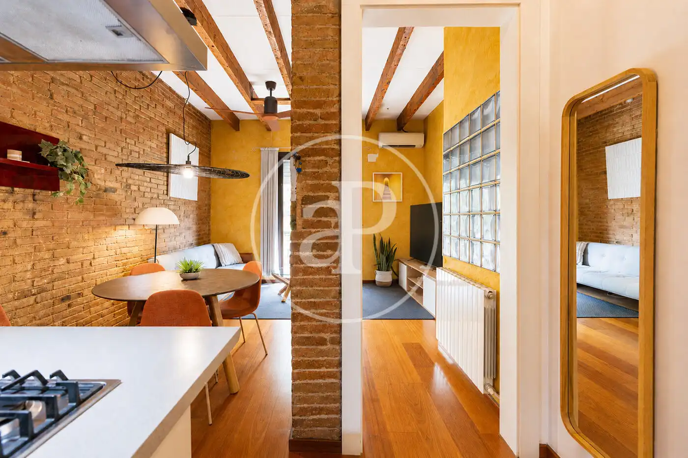 Living room of Flat for rent in Barcelona  with Air Conditioner, Heating and Furnished