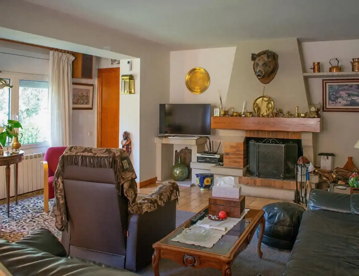 Sala de estar de Casa o chalet en venta en Tagamanent con Jardín privado, Terraza y Piscina