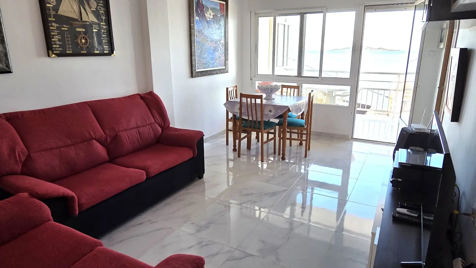 Living room of Flat for sale in Cartagena  with Terrace, Furnished and Oven