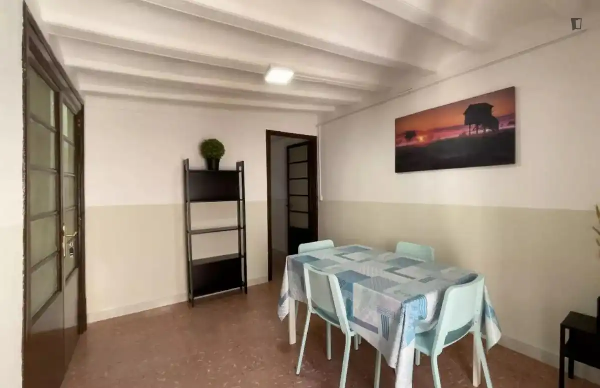 Menjador de Apartament per a compartir en  Barcelona Capital amb Moblat, Rentadora i Microones