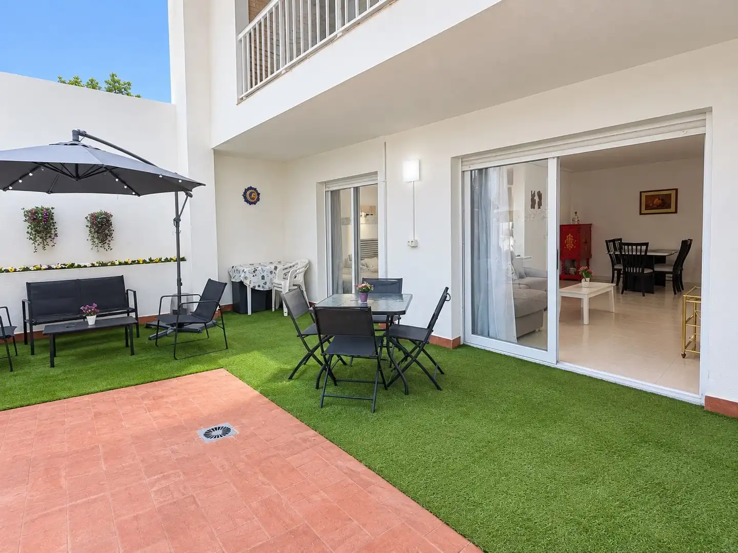 Terraza de Apartamento de alquiler en San Javier con Aire acondicionado, Amueblado y Lavadora