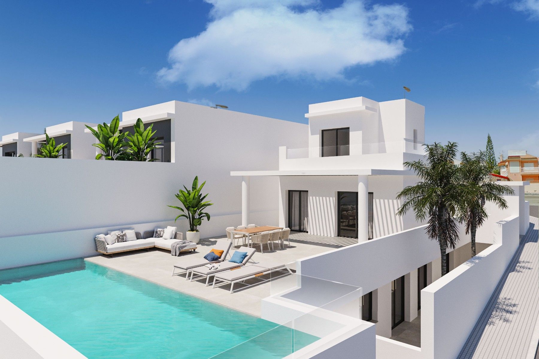Vista exterior de Casa adosada en venta en Rojales con Aire acondicionado, Terraza y Piscina
