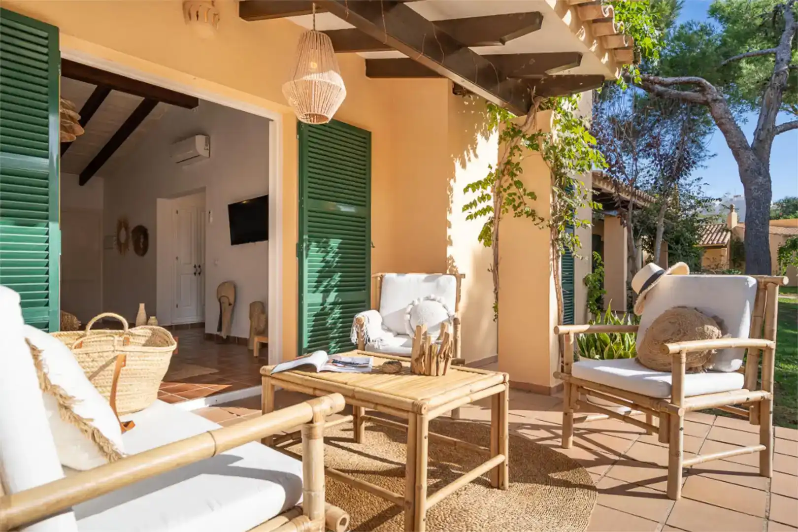 Terraza de Casa o chalet de alquiler en Ciutadella de Menorca con Aire acondicionado, Jardín privado y Piscina