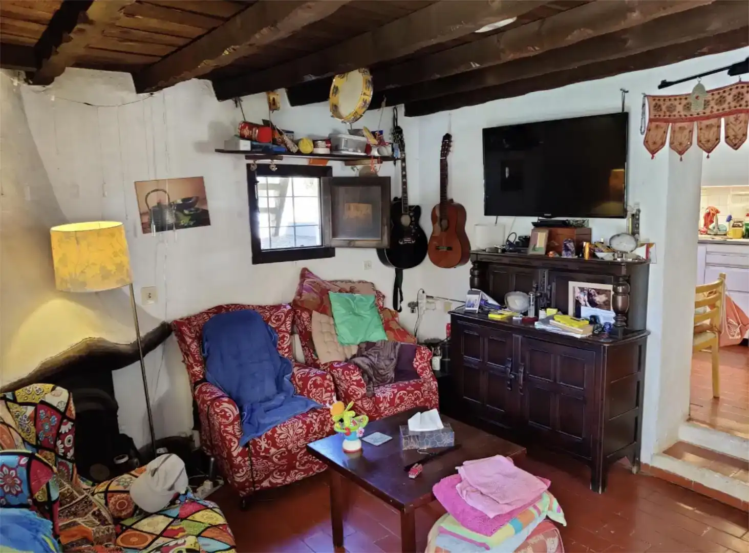 Sala d'estar de Finca rústica en venda en Sant Antoni de Portmany amb Aire condicionat, Jardí privat i Moblat