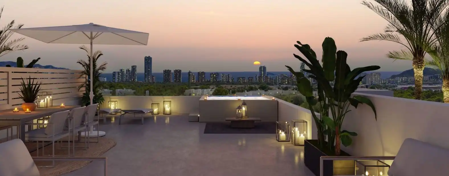Terrasse von Maisonette zum Verkauf in Finestrat mit Klimaanlage und Schwimmbad