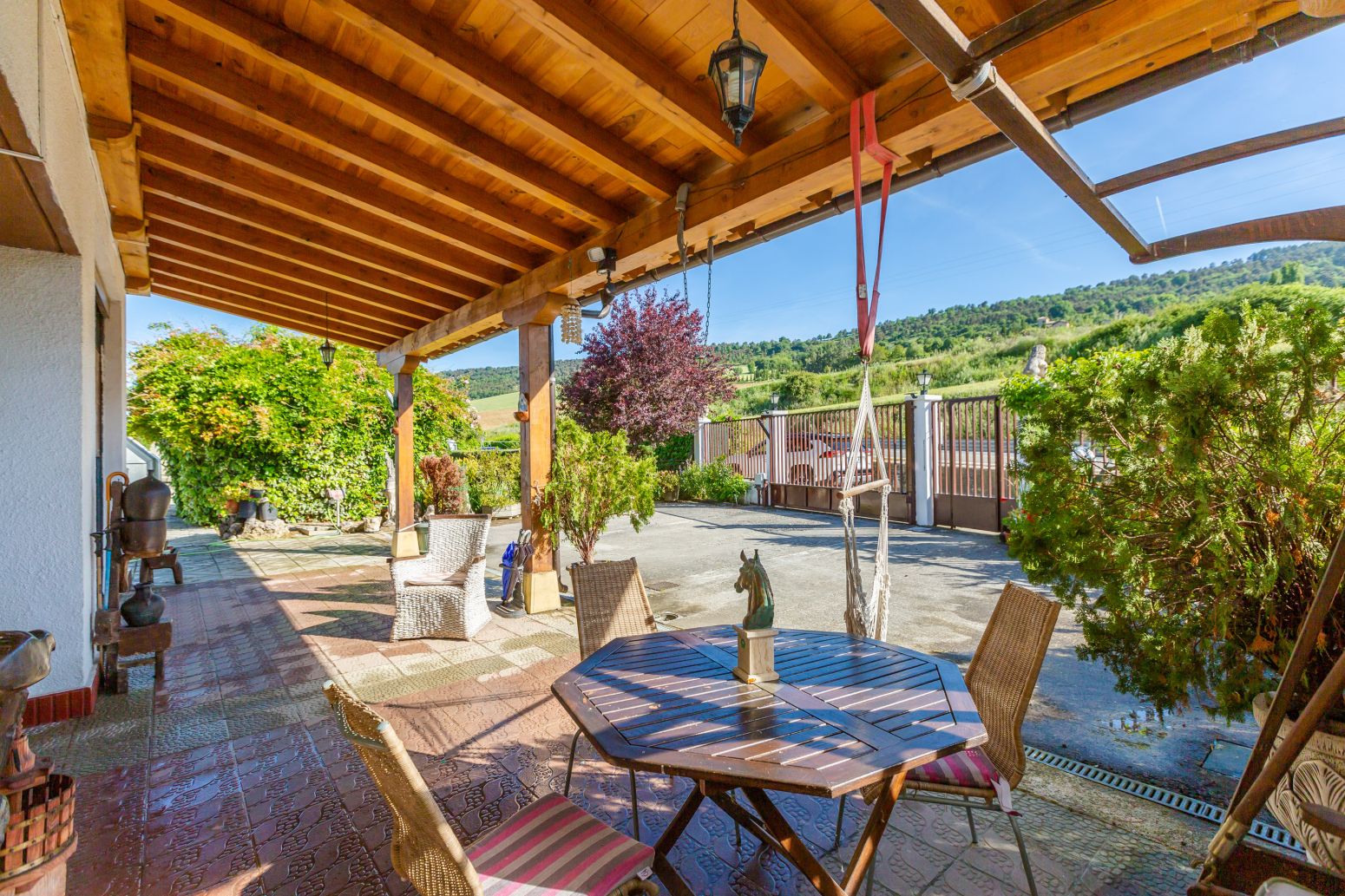 Terrace of Single-family semi-detached for sale in Ezcabarte  with Heating, Private garden and Parquet flooring