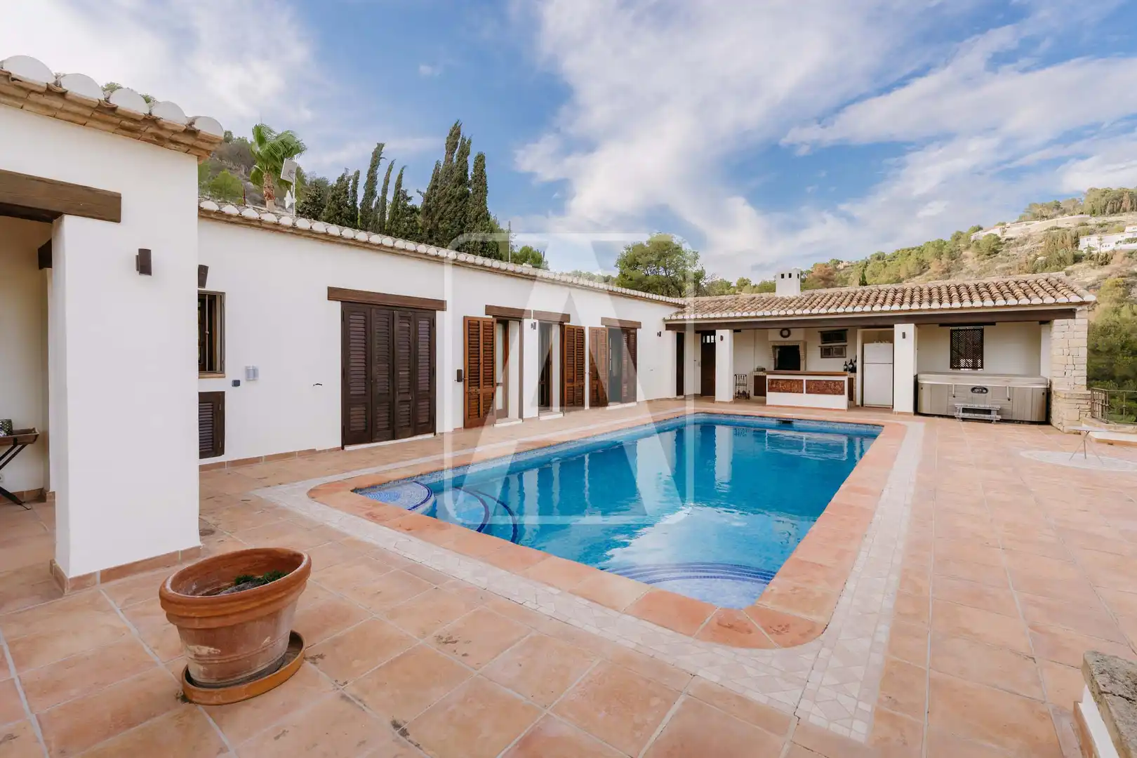 Piscina de Finca rústica en venta en Benissa con Aire acondicionado, Calefacción y Jardín privado