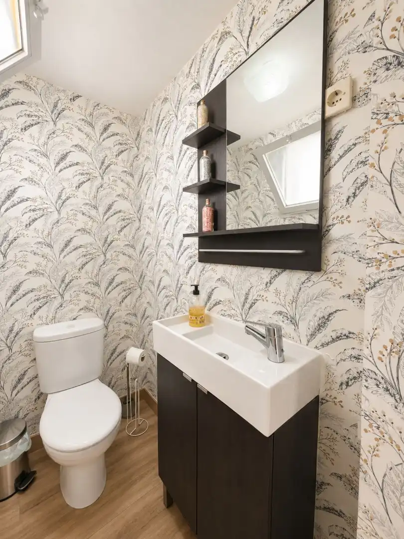 Badezimmer von Einfamilien-Reihenhaus zum Verkauf in Mijas mit Klimaanlage, Terrasse und Möbliert