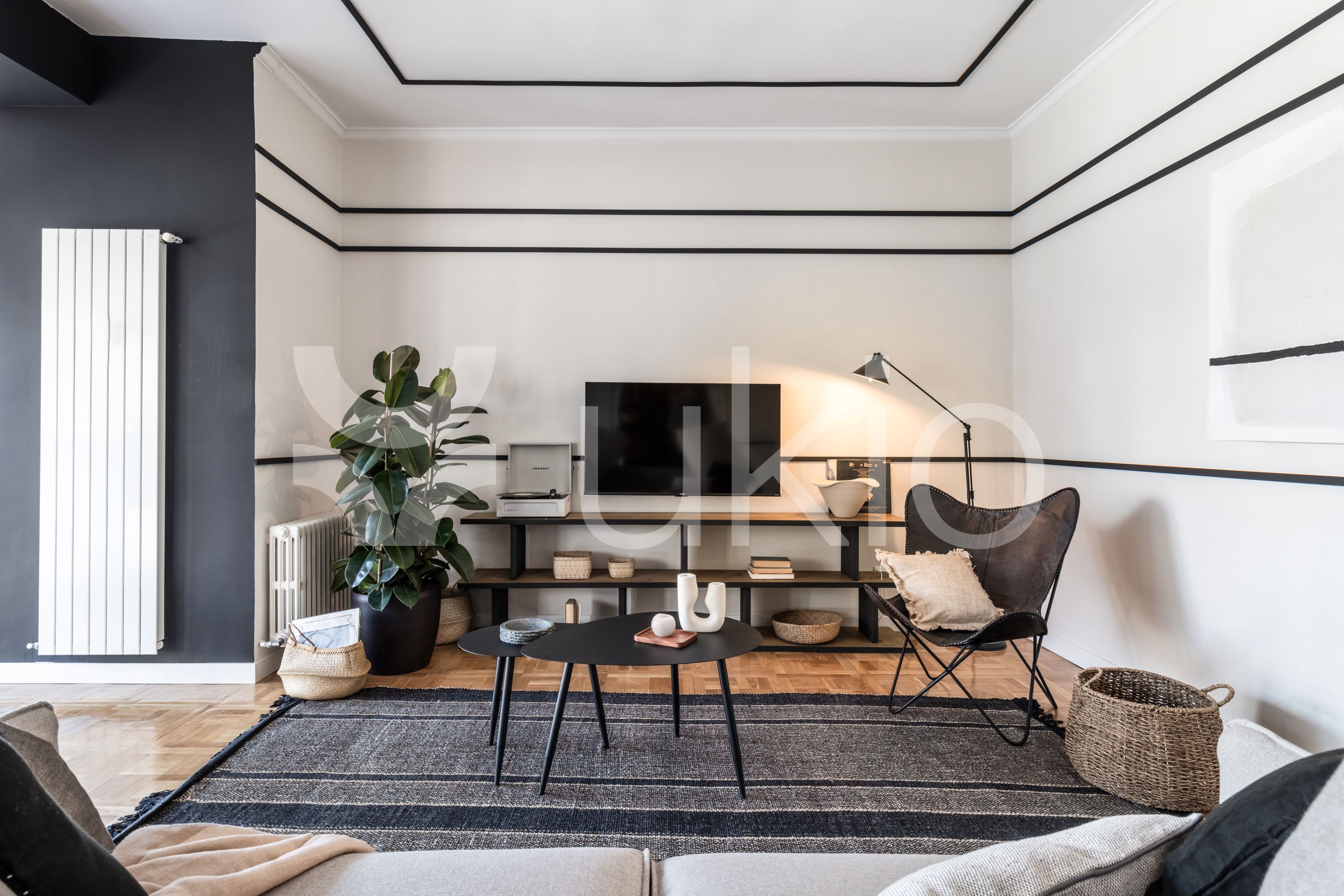 Sala d'estar de Pis de lloguer en  Madrid Capital amb Aire condicionat, Calefacció i Moblat