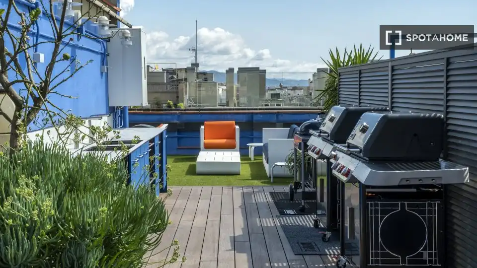 Terrasse von Wohnung zur Miete in Barcelona mit Klimaanlage, Heizung und Möbliert