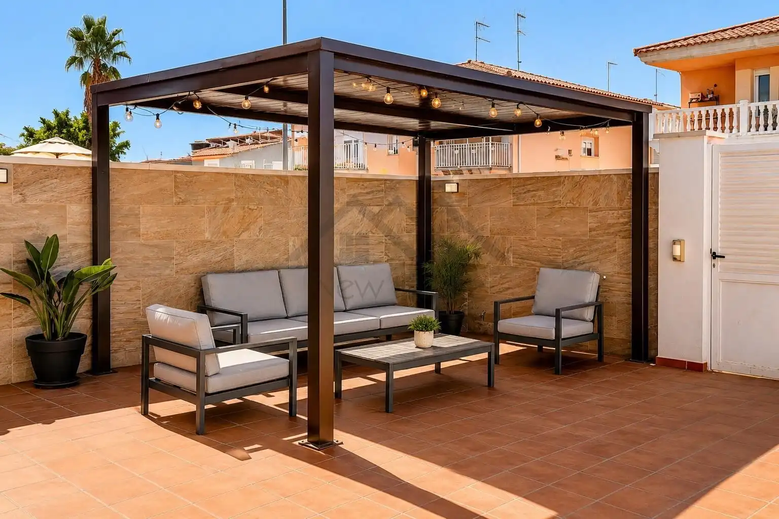 Terrassa de Casa adosada en venda en La Pobla de Vallbona amb Aire condicionat, Calefacció i Jardí privat