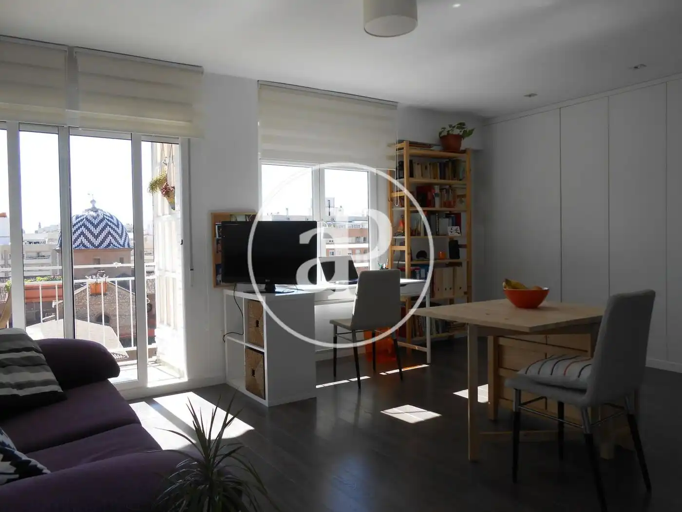 Wohnzimmer von Wohnung zur Miete in Valencia mit Heizung, Möbliert und Balkon
