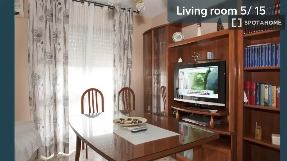 Living room of Flat for share in Sevilla  with Air Conditioner, Terrace and Furnished