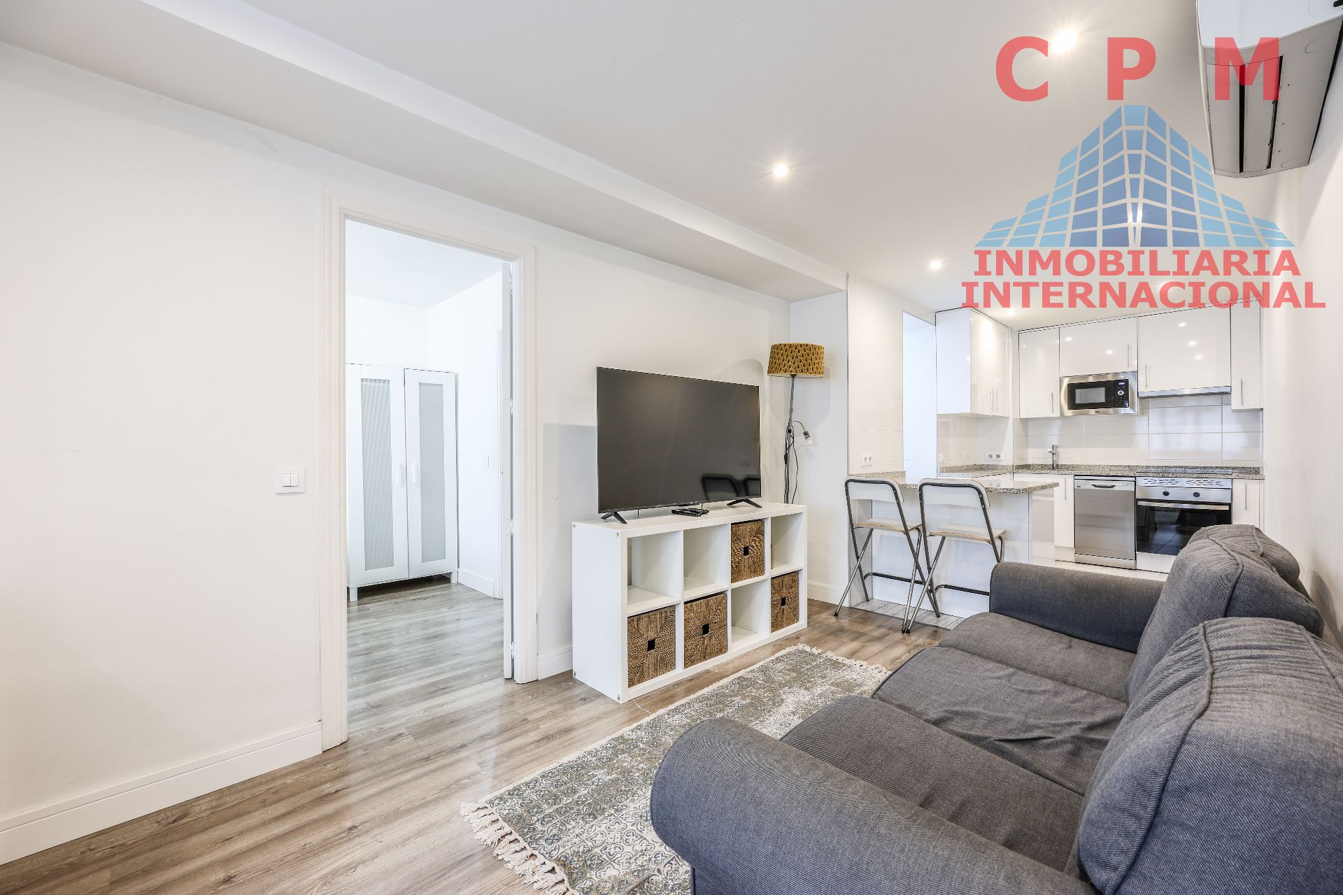 Living room of Flat to rent in  Madrid Capital  with Air Conditioner, Heating and Parquet flooring