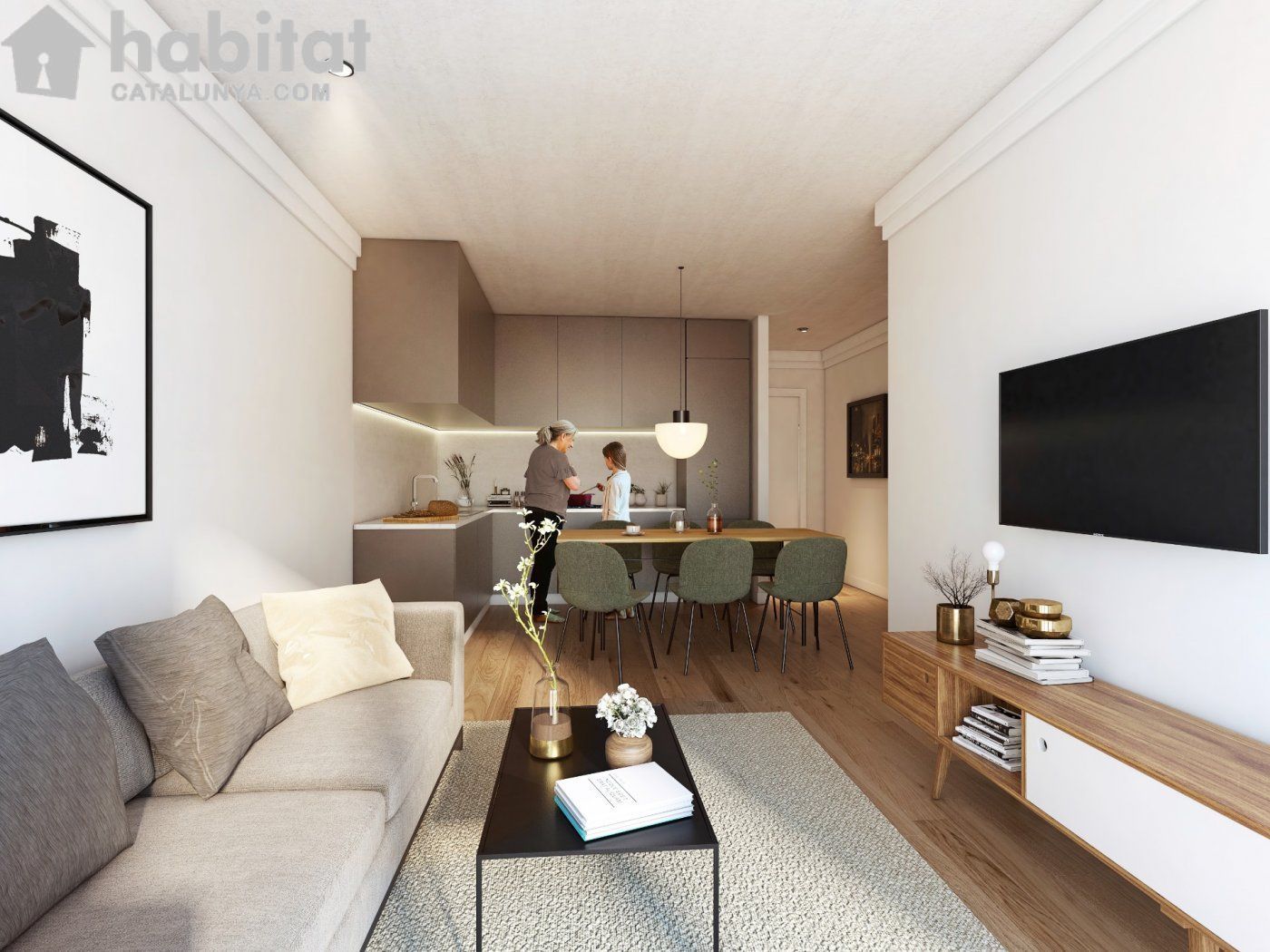 Living room of Flat for sale in Esparreguera  with Air Conditioner, Heating and Parquet flooring