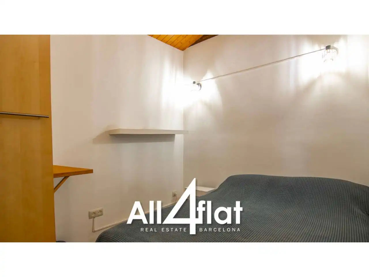 Schlafzimmer von Wohnung zur Miete in L'Hospitalet de Llobregat mit Klimaanlage, Privatgarten und Möbliert