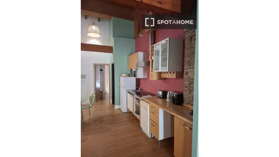 Cocina de Estudio para compartir en Valencia con Aire acondicionado, Terraza y Amueblado
