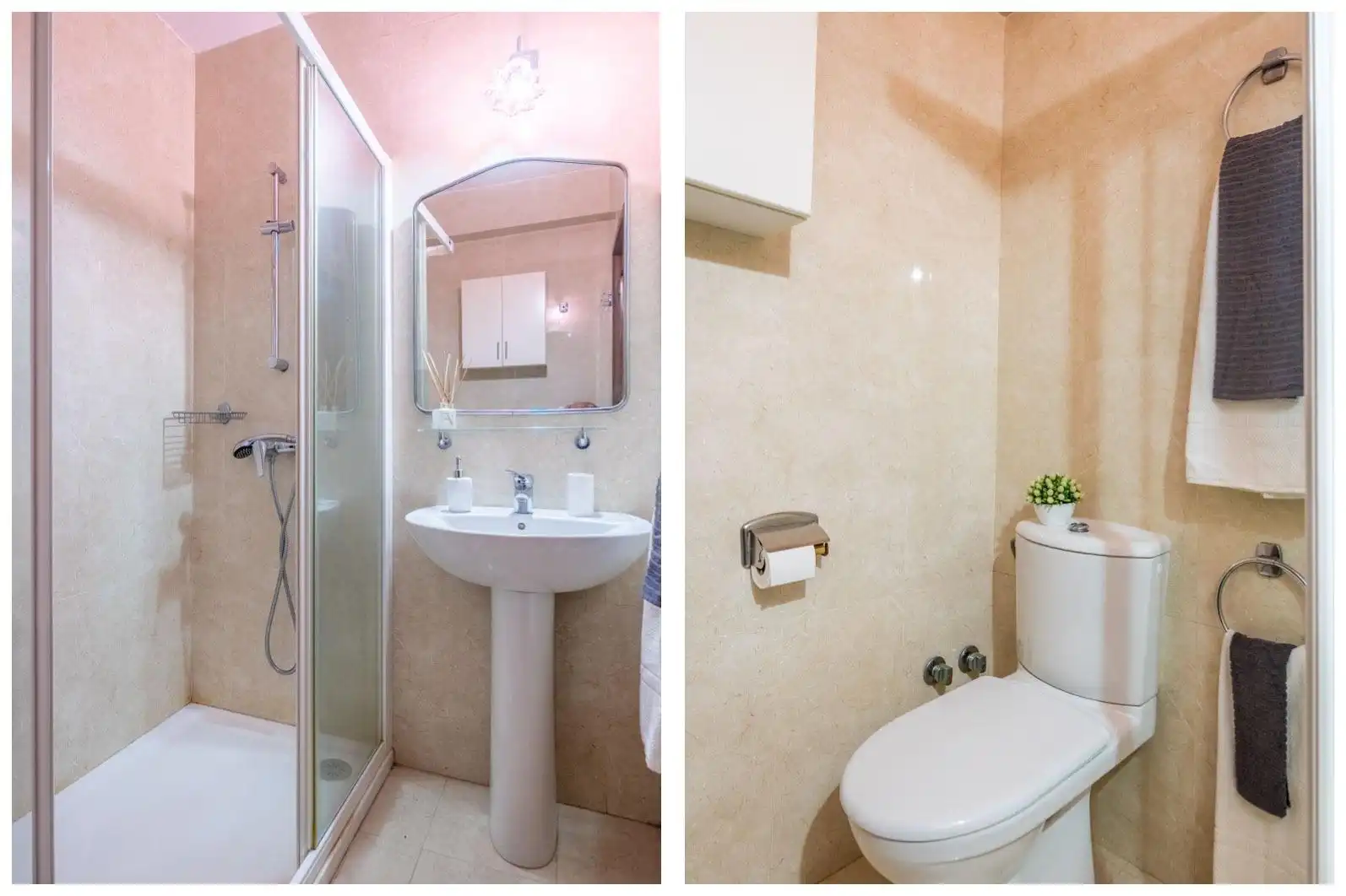 Badezimmer von Wohnung zum Verkauf in Sevilla mit Klimaanlage, Privatgarten und Terrasse