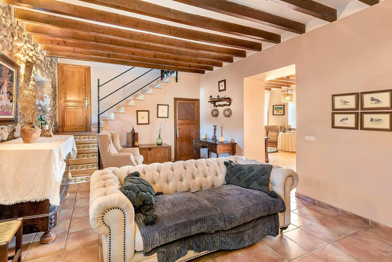 Sala de estar de Finca rústica en venta en  Palma de Mallorca con Calefacción, Jardín privado y Terraza