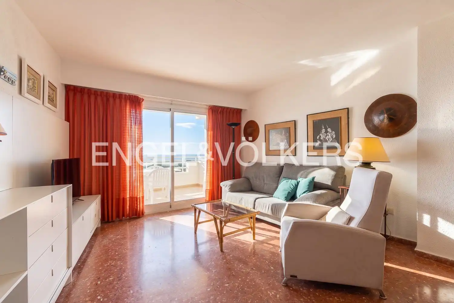 Sala de estar de Piso en venta en Sueca con Calefacción, Terraza y Piscina