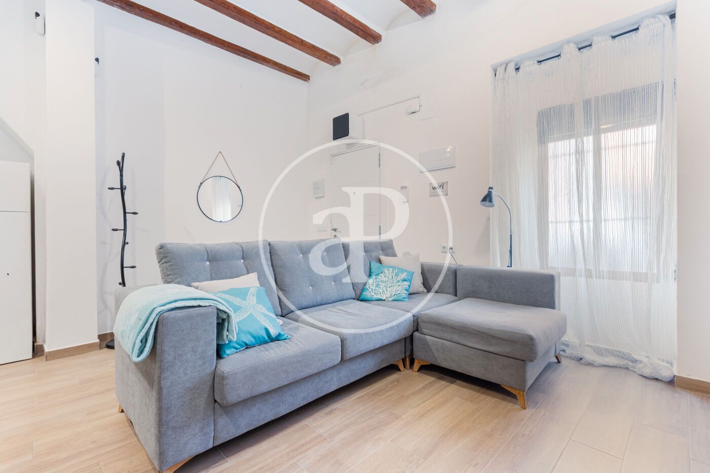 Living room of Flat for sale in  Valencia Capital  with Heating, Terrace and Furnished