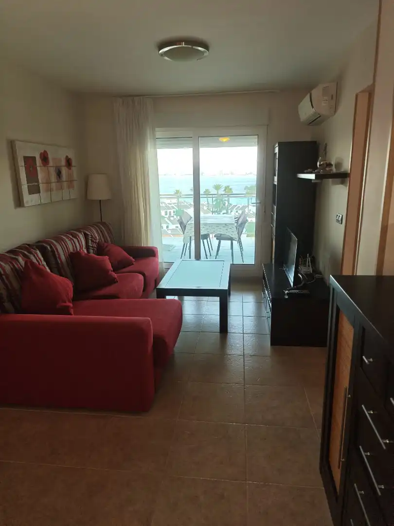 Wohnzimmer von Wohnungen zur Miete in La Manga del Mar Menor mit Klimaanlage, Terrasse und Möbliert