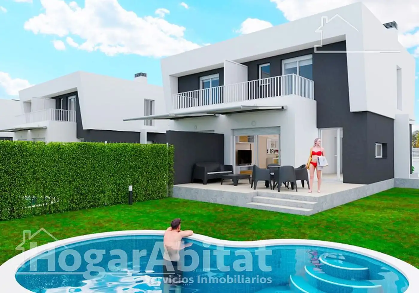 Jardín de Casa adosada en venta en Oropesa del Mar / Orpesa con Aire acondicionado, Jardín privado y Terraza