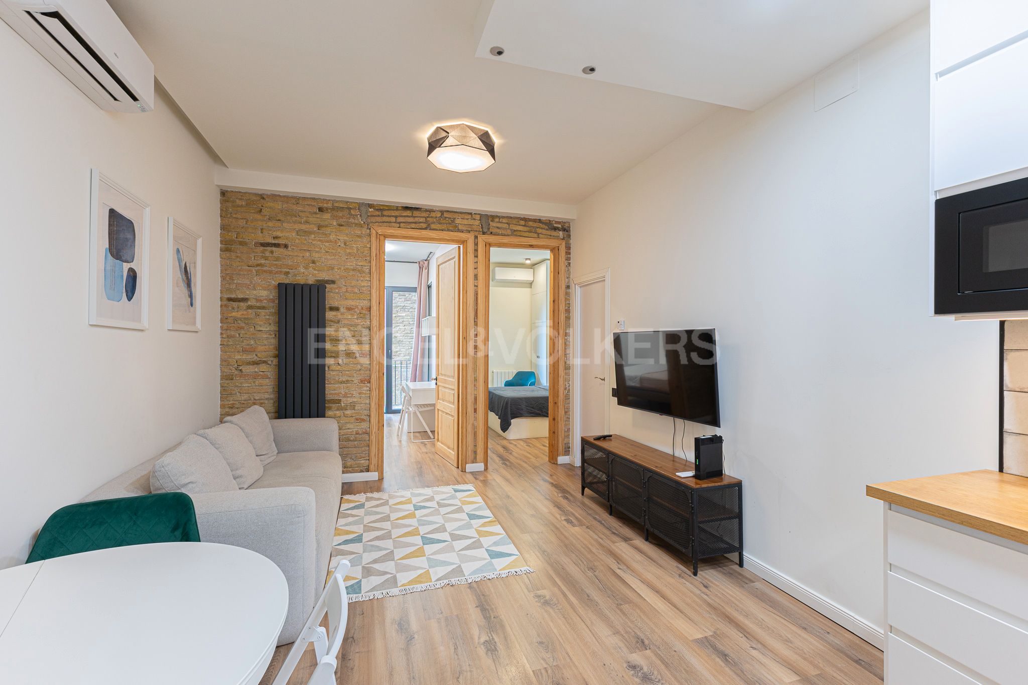 Sala de estar de Apartamento en venta en  Barcelona Capital con Aire acondicionado, Calefacción y Parquet