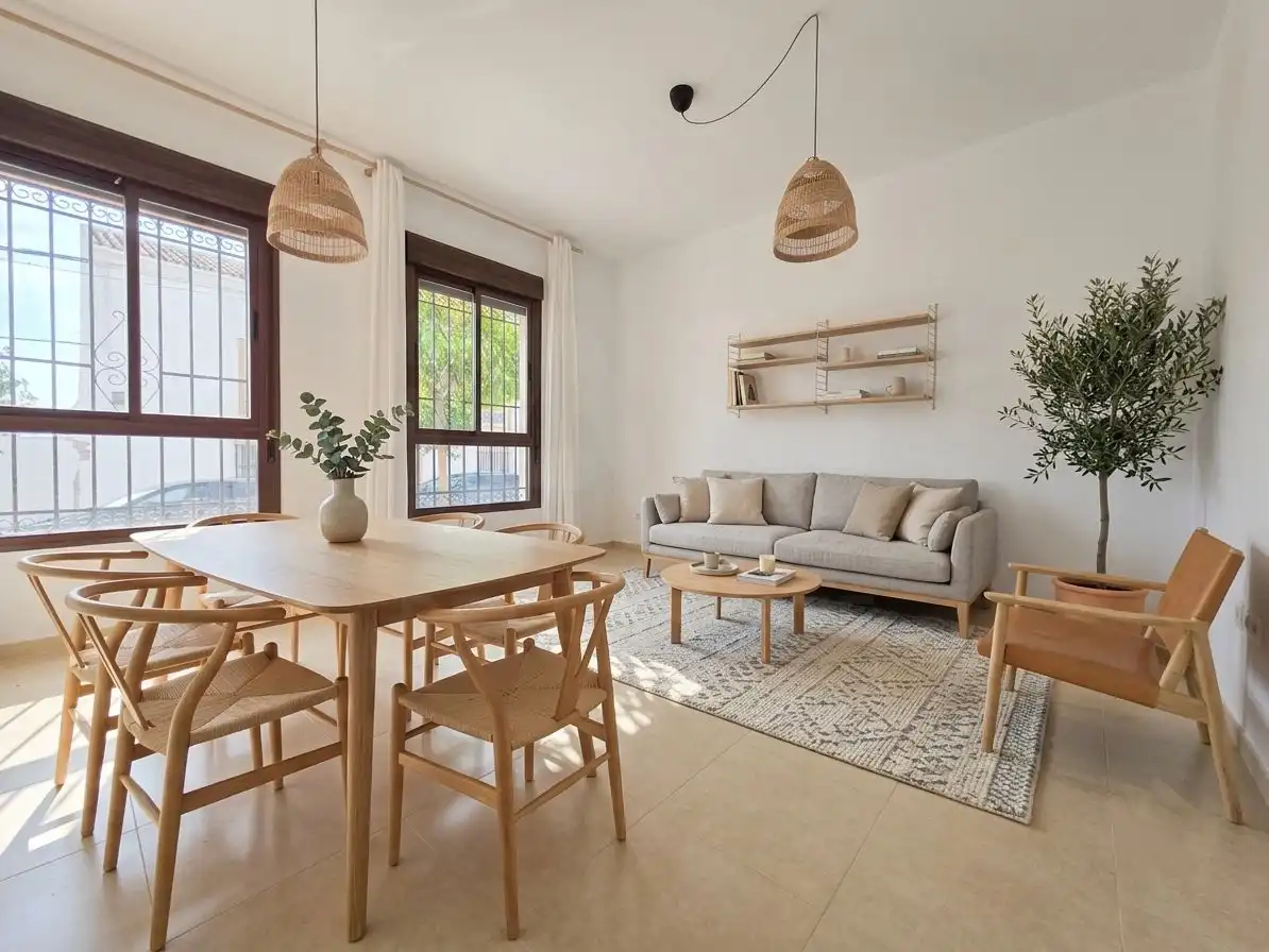 Sala d'estar de Casa adosada en venda en Lucena amb Aire condicionat i Terrassa